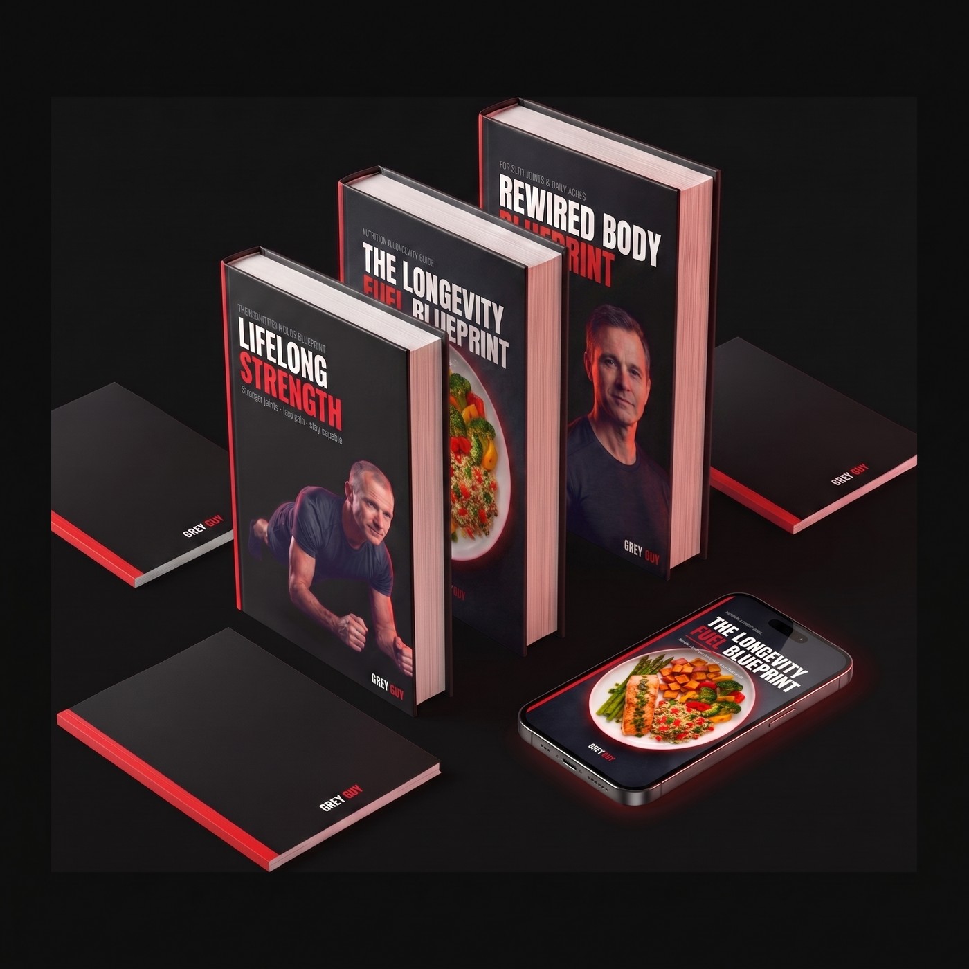 The three core guides plus the bonus guides and phone